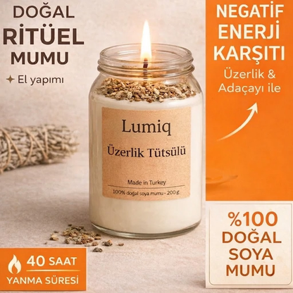 Lumiq Nazar Arındırıcı Ritüel Mum (Üzerlik & Ada Çayı)