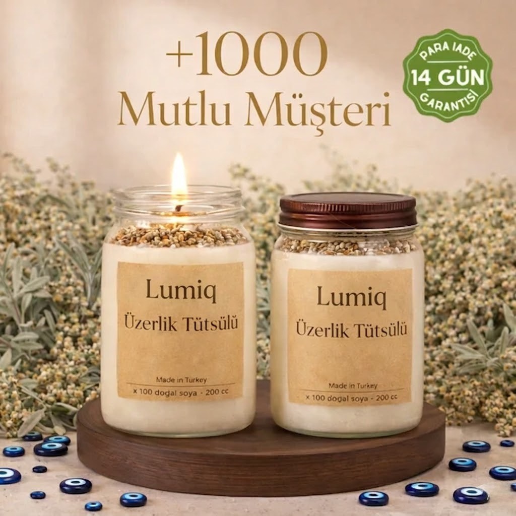 Lumiq Nazar Arındırıcı Ritüel Mum (Üzerlik & Ada Çayı)