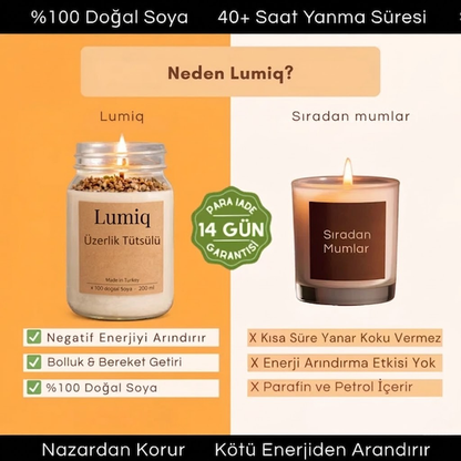 Lumiq Nazar Arındırıcı Ritüel Mum (Üzerlik & Ada Çayı)